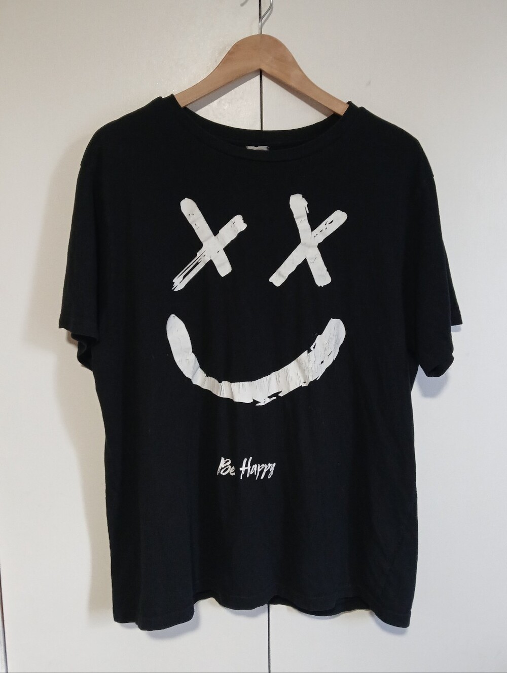 ​Marshmello EDM Music Artist Be Happy Graphic Tee Black Cotton T-Shirt M/L